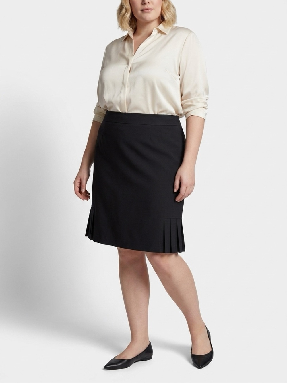 Tahari‎ Arthur S. Levine Black Side Pleated Lined Skirt Size 18